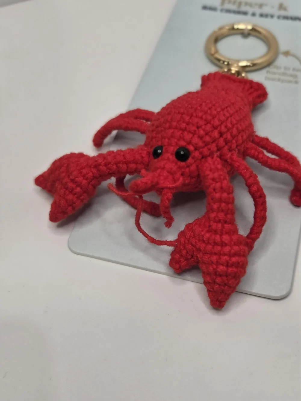 🦞▪️Piper K  ▪️Uk Exclusive Red Crochet Lobster Keychain